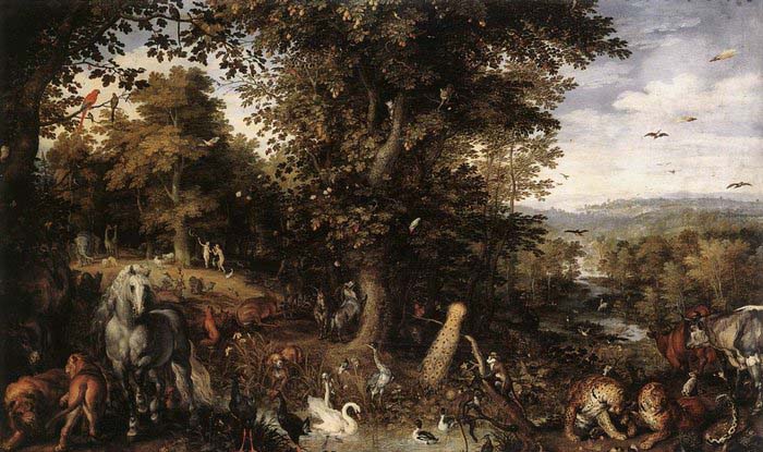 Garden of Eden 1612 Oil on copper